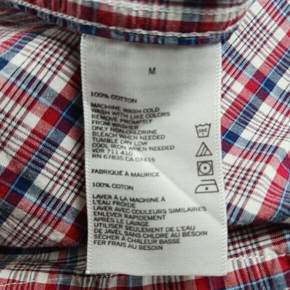 Nautica Casual Button Down Men's Medium. Red/White/ Blue Striped. 100% Cotton... - Picture 4 of 10